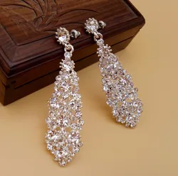 Trending Long Drop Earrings Women Crystal Wedding Earring For Brides 2020 Bridal Imitation Jewelry Party Accessories