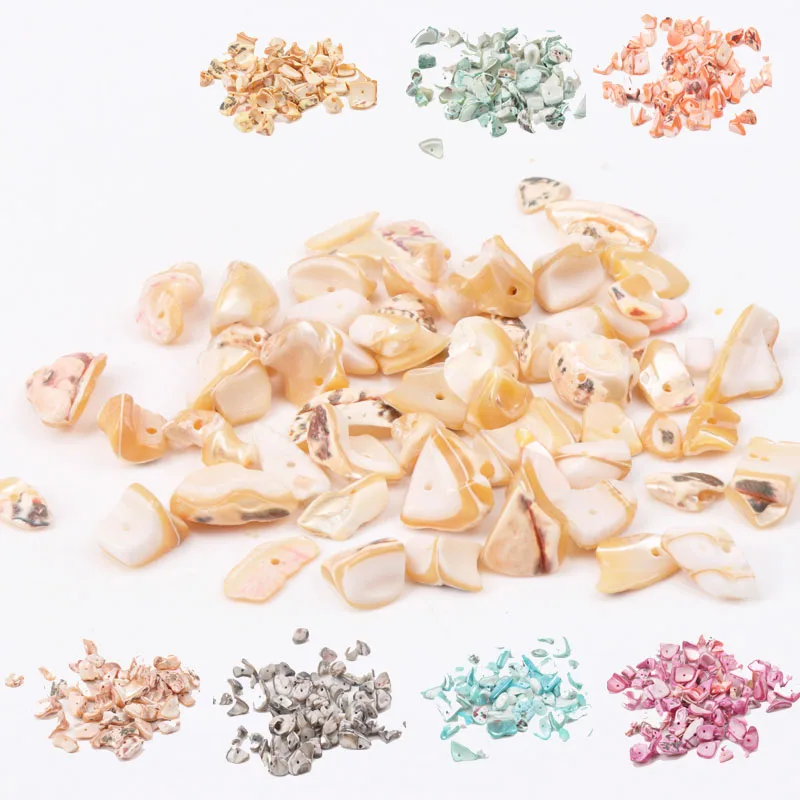 Natural Chippy Shell Irregular Loose Beads For Decoration Jewelry Making DIY Accessories 40g about 10-25mm 50pcs  TRS0083X