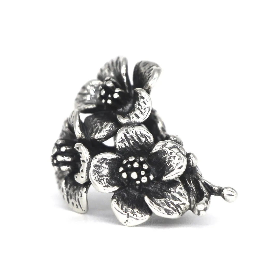 Mistletoe Genuine 925 Sterling Silver 3 Flowers Charm Bead Fit European Bracelet Jewelry