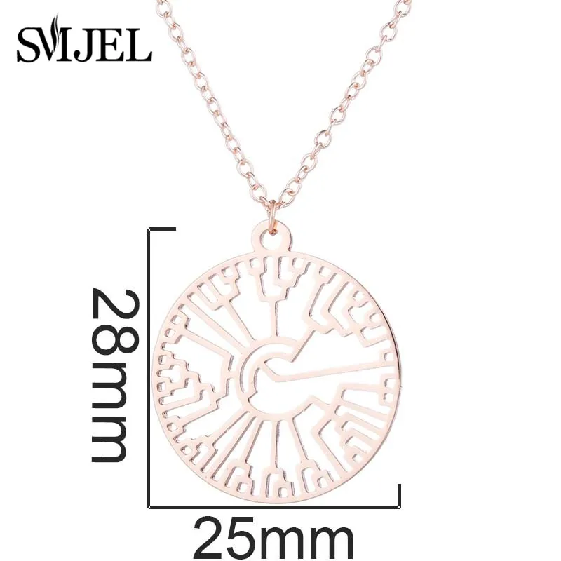 SMJEL Stainless Steel Phylogenetic Tree Necklace Men Tree of life Science Pendants Necklaces Creative Evolution Tree Jewelry