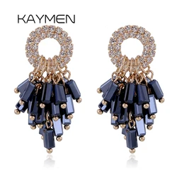 KAYMEN Fashion Jewelry Diamonds Crystals Beaded Earrings for Women Teens Handmade Statement Earrings Party Wedding Accessory
