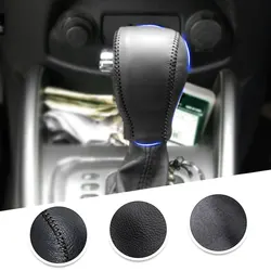 Car Gear Cover PU Leather For KIA Soul 2010 AT Gear Shift Knob Cover Gear Shift Lever Car Interior Accessories