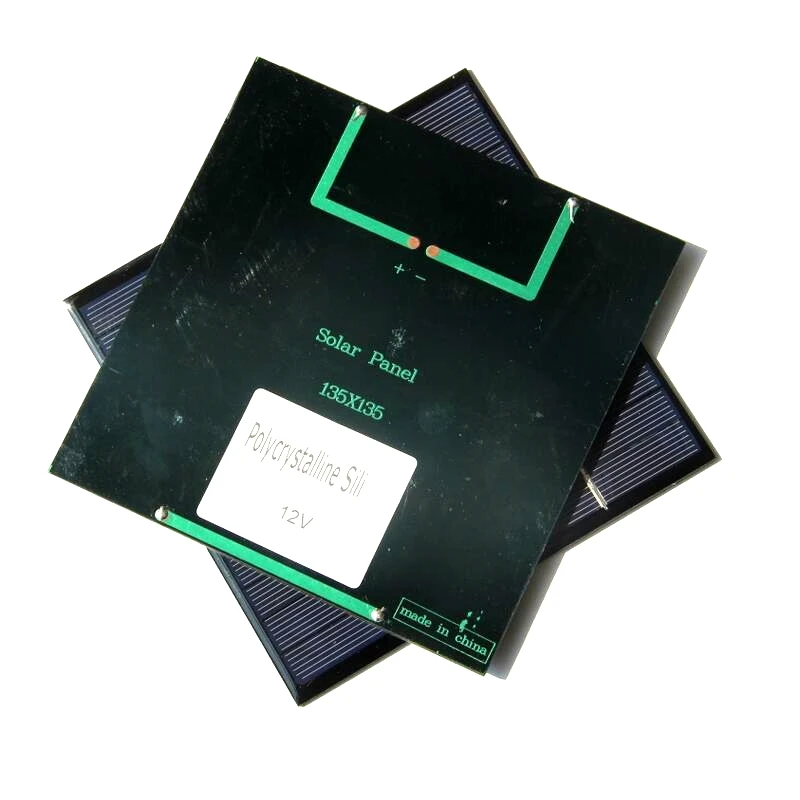 500 STKS 2.8 W 12 V Polykristallijne Zonnepaneel Epoxy Mini Zonnecel Zonnemodule DIY Zonnestelsel Sqaure Solar Plate135 * 135 MM