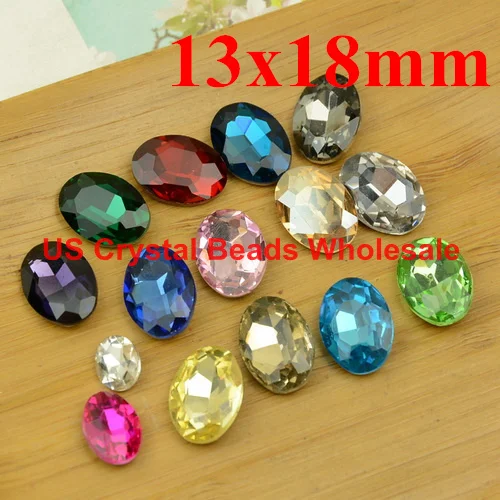 

Free shipping! Wholesale 100pcs/lot 13x18mm oval crystal fancy stone 16 colour (can choose the color) F6601-6616