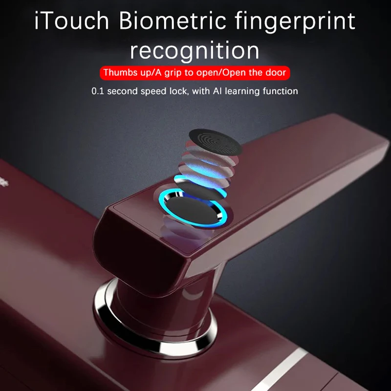 Biometric Electronic Fingerprint Door Lock Kyeless Smart Digital Safe Fingerprint, Code, Key Touch Screen Digital Password Lock