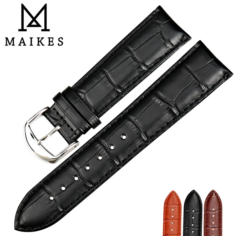 MAIKES Genuine Leather Strap Watch band 12mm-24mm Watch Bracelet Belt Watch Accessories Wristband Watchband For Casio