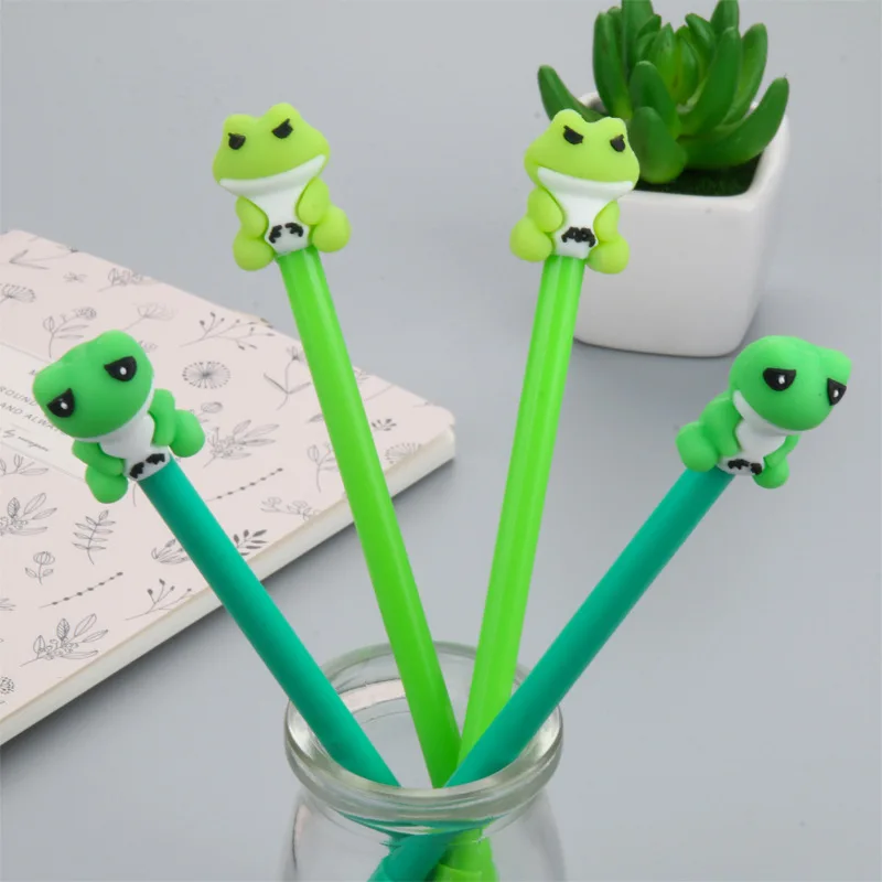 4 PCs Korea Stationery Learning Office Creative Cartoon Solid Frog Gel Pen Student Stationery Supplies