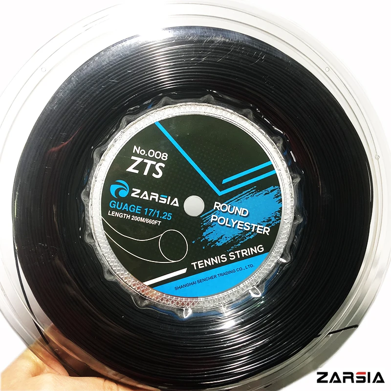 

1 Reel ZARSIA 4G polyester Tennis Racket String 1.25MM 1.3MM Tennis Racquet Durable Poly Tennis Strings Round200M big reel