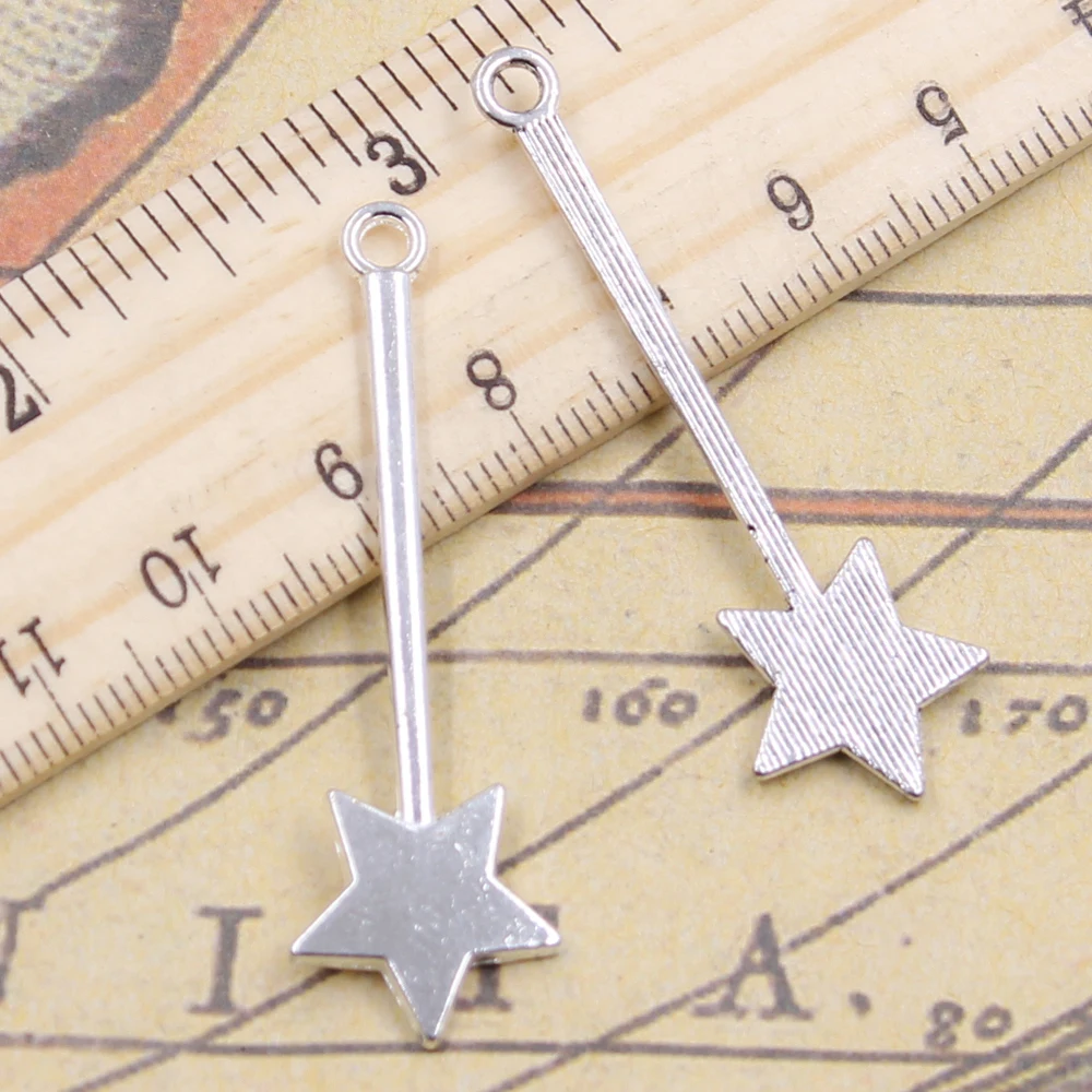 10pcs Charms Magic Wand 48x14mm Tibetan Bronze Silver Color Pendants Antique Jewelry Making DIY Handmade Craft