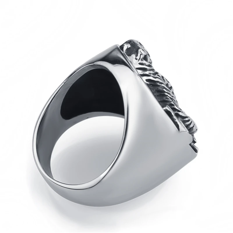 Men\'s Tiger Yin and yang tai chi Chinese Style Stainless Steel Ring Fashion Jewelry US Size 8-13