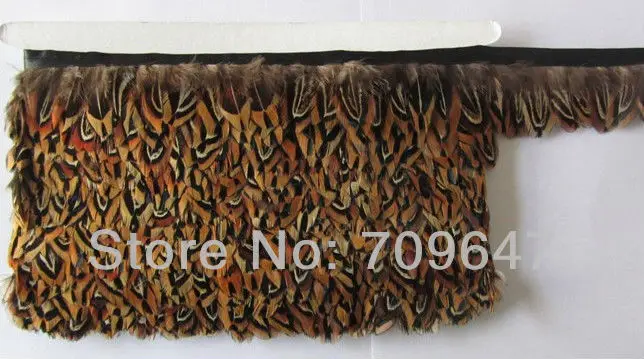 

Wholesale!10yds/lot Height:5-6cm Genuine Ringneck Pheasant Feather Fringe Trimming Ribbon Millinery Costume Trim Craft Brown