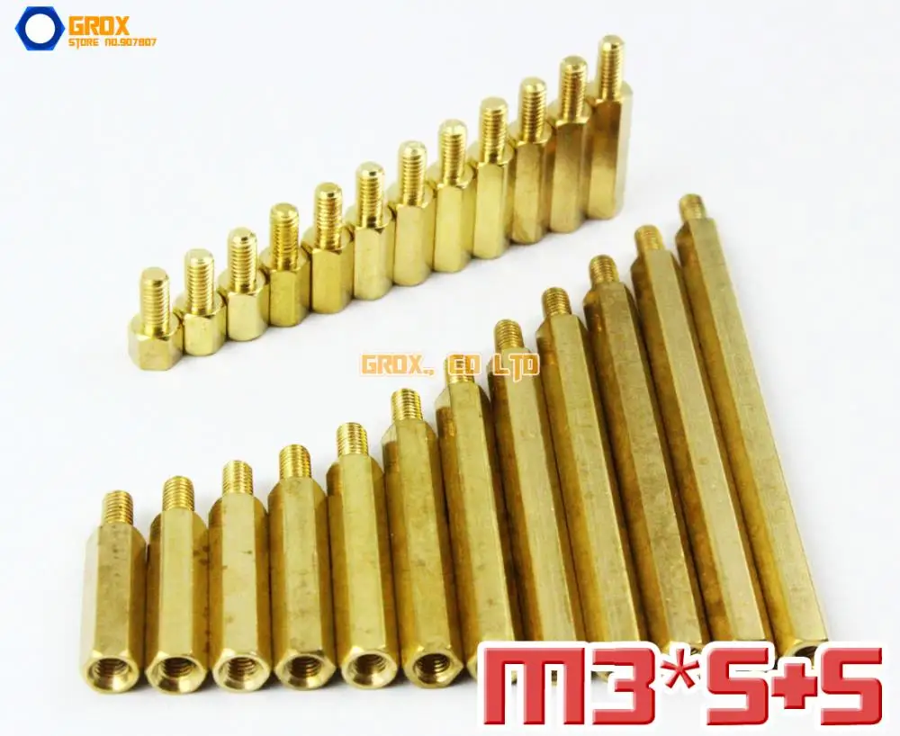 

200 Pieces Brass M3 x 5 + 5mm PCB Female to Male Motherboard Standoff Hex Spacer