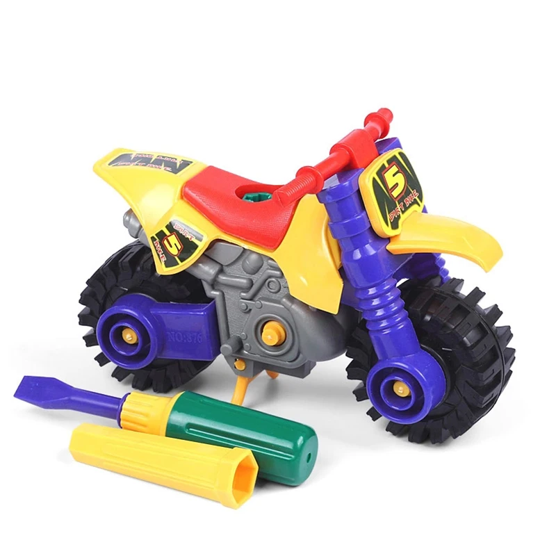 

DIY Motorcycle Car Model Boys Toys for Children Boys Screw & Nut Building Blocks Plastic Toy Kids oyuncak speelgoed giocattoli