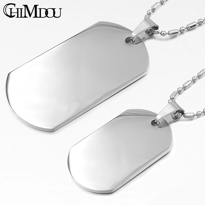 CHIMDOU Dog Tag Stainless Steel Pendant Necklace Military Soldiers metal stamping blanks Tags wholesale KJP08