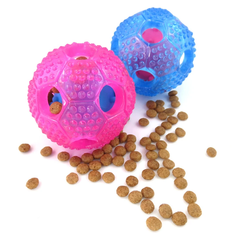 Interactive Dog Cat Food Treat Ball Pet Shaking Leakage Food Container Durable Resistant Non Toxic Rubber Elasticity Ball