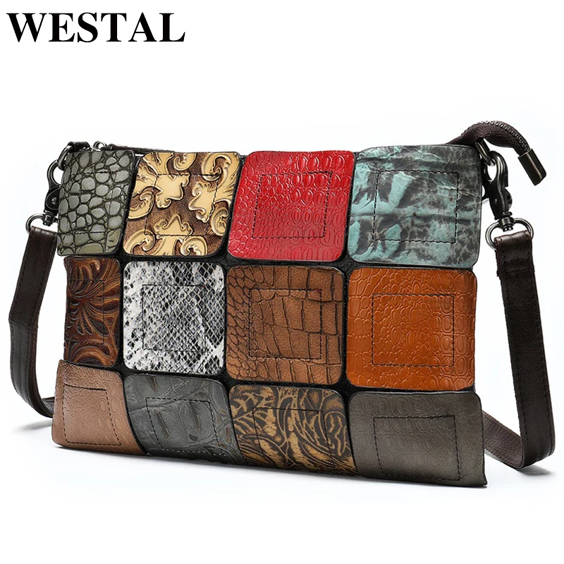 

WESTAL Bags for Women Bag Ladies Genuine Leather Patchwork Women's Shoulder Bags Female Crossbody Bag Designer Handbag for Girl