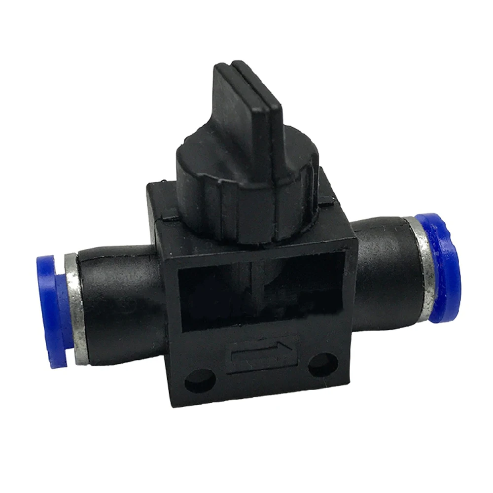 4/6/8/10/12mm OD Tube Push In Quick Connector Ball Valve Hand Shut off Pneumatic Air Fitting