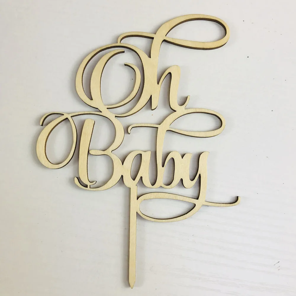Oh Baby Cake Topper, Girl or Boy Baby Shower Cake Decor Supplies, Baby Birthday Commemorative Cake topper,As Birthday Gift image 2