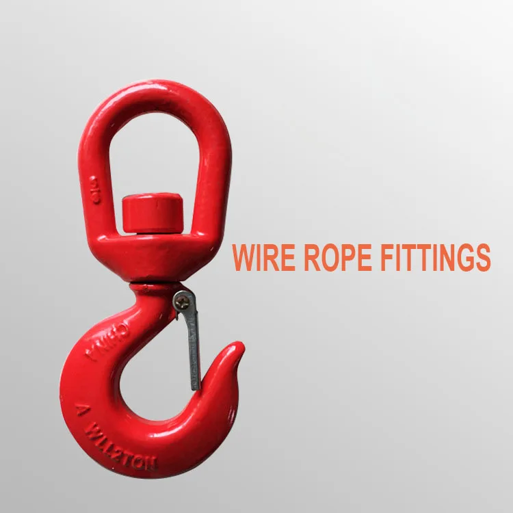 3 Ton Universal Cargo Hook 360 Degree Rotary Hook G80 High-Strength Alloy Steel Hook Wire Rope Fittings