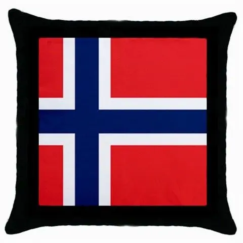 

Flag Decorative Pillow Case Norway Norwegian Flag Cushion Cover Black Pillowcase Modern Custom Sofa Car Seat Cushions Covers 18"