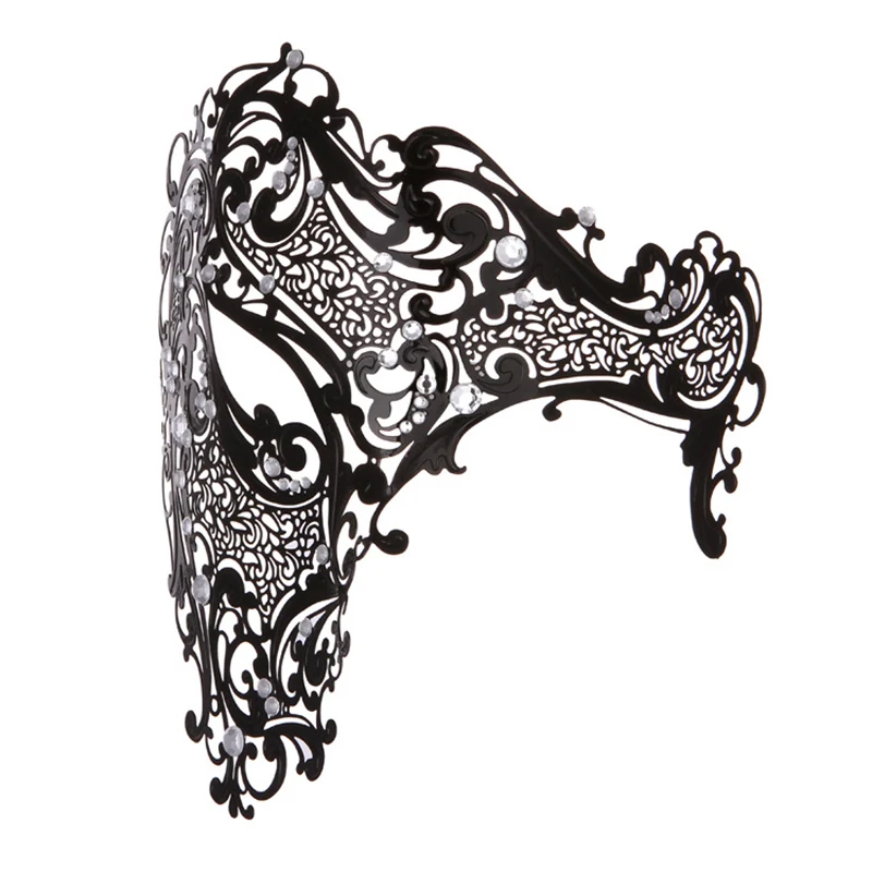 Venice Skeleton Half Face Sexy Mask With Diamond For Women And Men Cool Costume Prom Party Face Hollow Out Masquerade Skull Mask