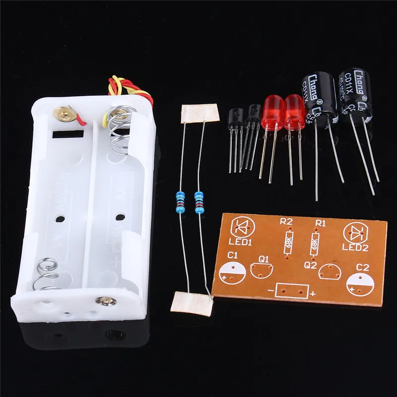 DIY LED Electronic Kit LED Flashing Circuit Component Soldering Project Practice Suite Flash Devreler Multivibrator IC Parts