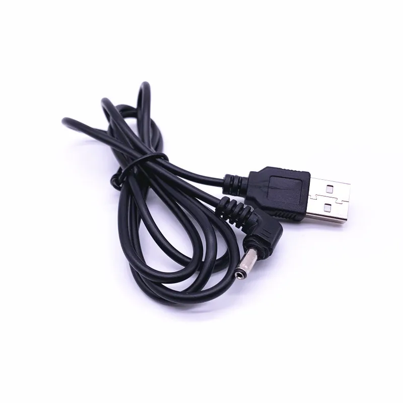 Biały/czarny 90 kąt USB do komputera męski na 5V DC 3.5mm X 1.35mm beczka złącze zasilania Adapter kablowy 1m 3 stopnie