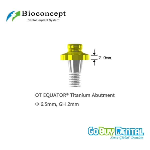 OT EQUATOR Titanium Abutment, D6.5mm, GH 2mm, for Straumann Tissue Level WN Implant(034220-1)