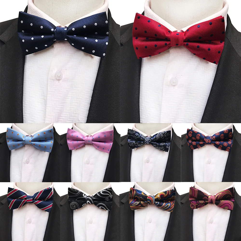 

Men’s Suit Bow Tie Polka Dots Paisley Floral Printed Wedding Bowtie With Box BWTHZ0349