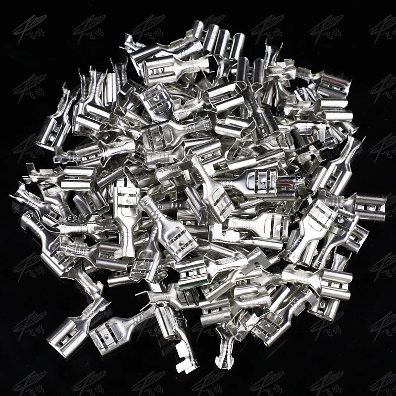 2000PCS 6.3mm 6.3 Crimp Terminal Male Female Spade Connector Crimping terminals Cold press terminal 2.8mm sheath 4.8 male