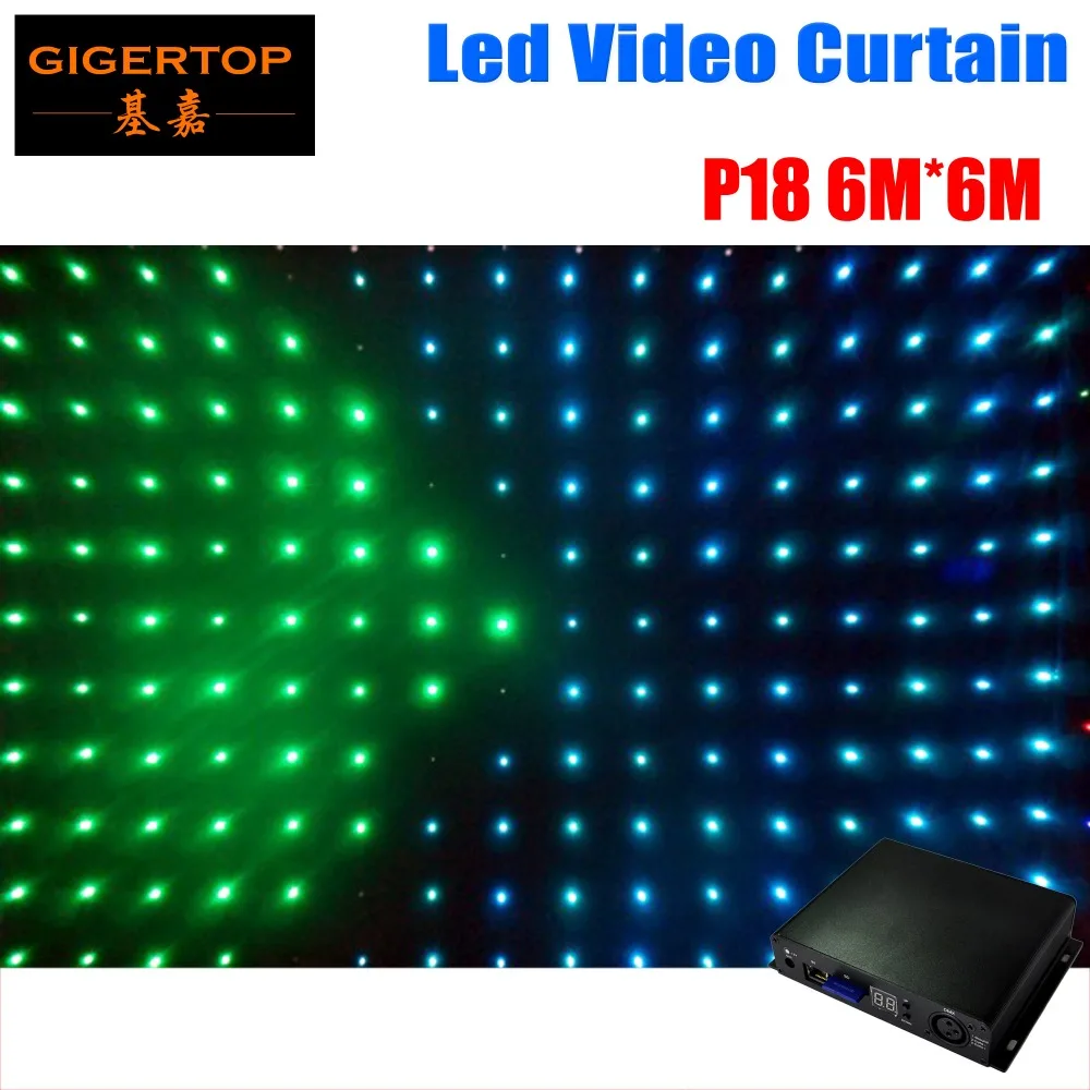 

P18 6M x 6M DJ Stage Background 30 Kinds of Pattern Tricolor Led Video Curtain Off Line Mode Controller DJ Backdrops Curtains