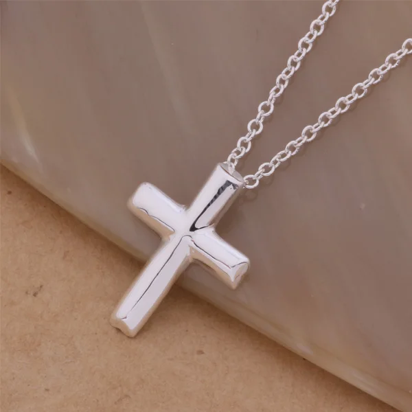 Retro Elements Elegant AN287 Hot Sale Shining Romantic Accessories Necklace Silver Plated Fashion Jewelry Pendant Slippy Cross