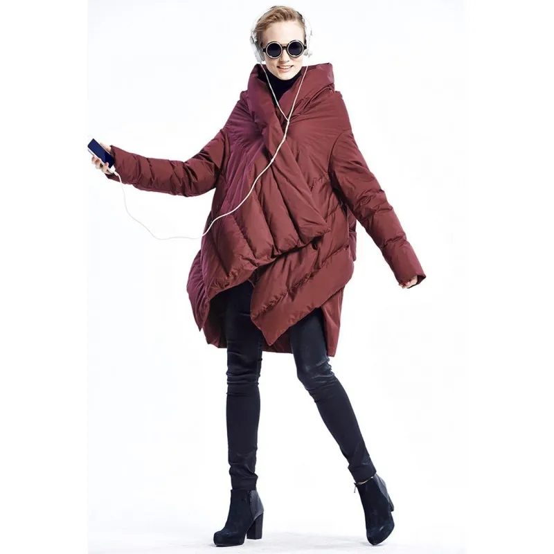 Harajuku Cloak Puffer Down Jacket Women Hooded Full Sleeve Ultra Lightweight Warm Down Coat Female Streetwear Parka Outwear New