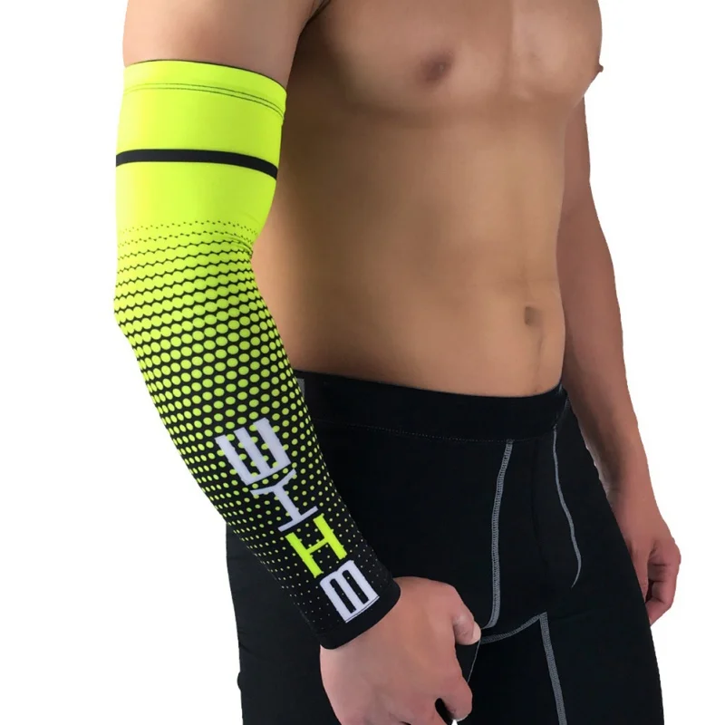 1pair Summer Sun UV Protection Arm Sleeves Reflective Night Cycling Running Arm Warmers Cover Men Sports Armguards Cuff