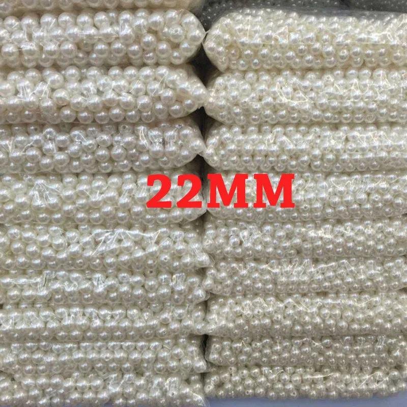 22mm di alta qualità di riso bianco trasparente chunky abs imitazione perla nel commercio all'ingrosso 20 pz/pacco vestito fai da te e gioielli