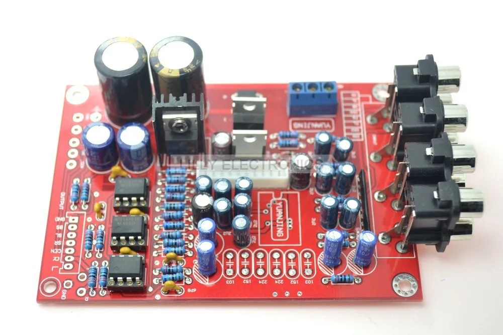 YJ 5.1 M62446 pre-amp board+Volume wireless control controller 6-channel