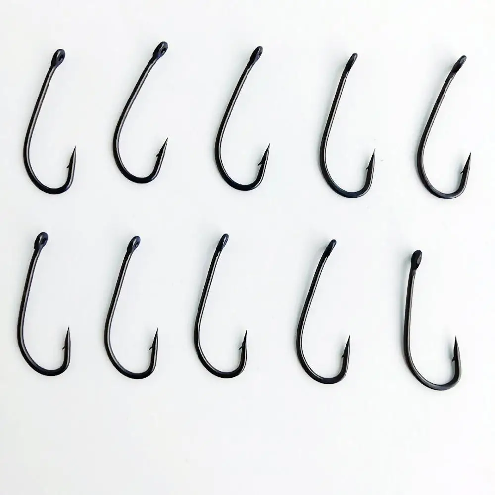 

600pcs Carp Fish Hook Anti-corrosion Coating Barbed Circle Eyed Fishhooks Long Shank Jigging Head for Carp Fishing Hook Pesca