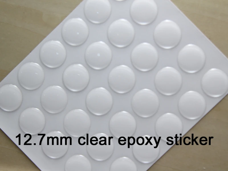 1/2'' (12.7mm) Round Clear Domed Epoxy Sticker DIY Crafts Jewelry Making for Bottle Caps