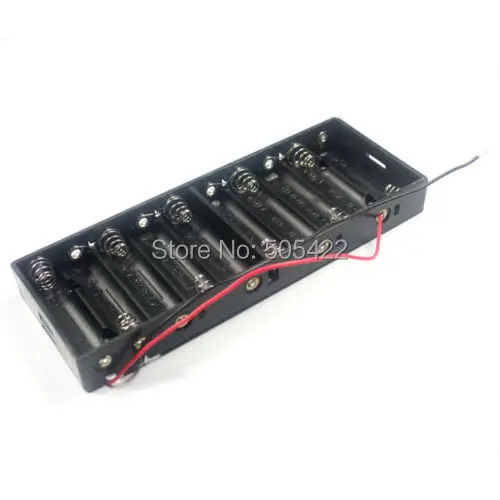 

20pcs/lot 10 AA Battery Holder Case Box With Wire Lead Cable 10 slots AA batteries storage box holder