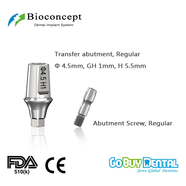 

Bioconcept Hexagon Regular transfer abutment φ4.5mm, gingival height 1mm, height 5.5mm(331060)