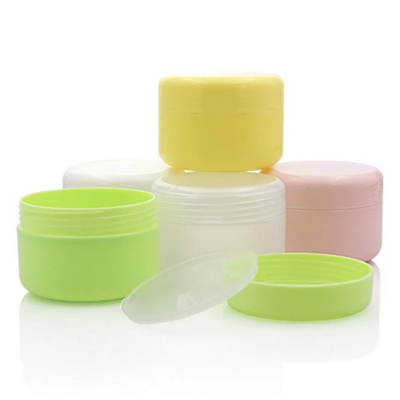 10PCS Refillable Bottles Plastic Empty Makeup Jar Pot Travel Face Cream/Lotion/Cosmetic Container 5 Colors