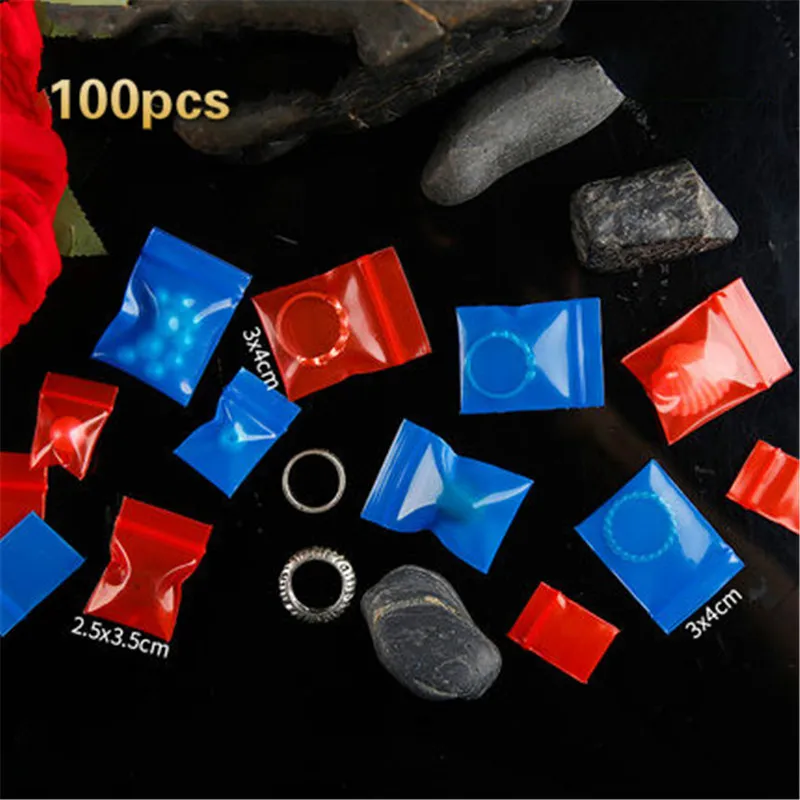 

New 500pcs/lot 20 Wires Colored Blue Red Ziplock Bag Jewellery Bag Small Thickening Pocket Sealed Bags Accessories Jewelry Bag