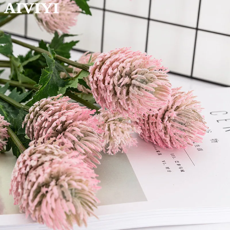 High-end artificial flower 3 head windflower chrysanthemunJerusalem artichoke foreign trade home decoration wedding fake flower