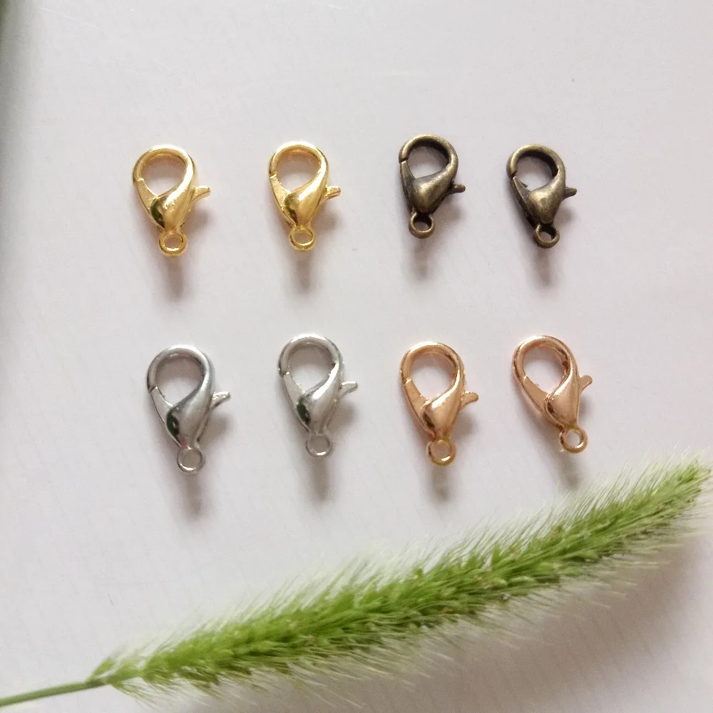 Wholesale 1000pcs 12mm Fashion Diy Jewelry Findings,Alloy Bronze/Gold Lobster Clasp Hooks For Necklace&Bracelet Chain