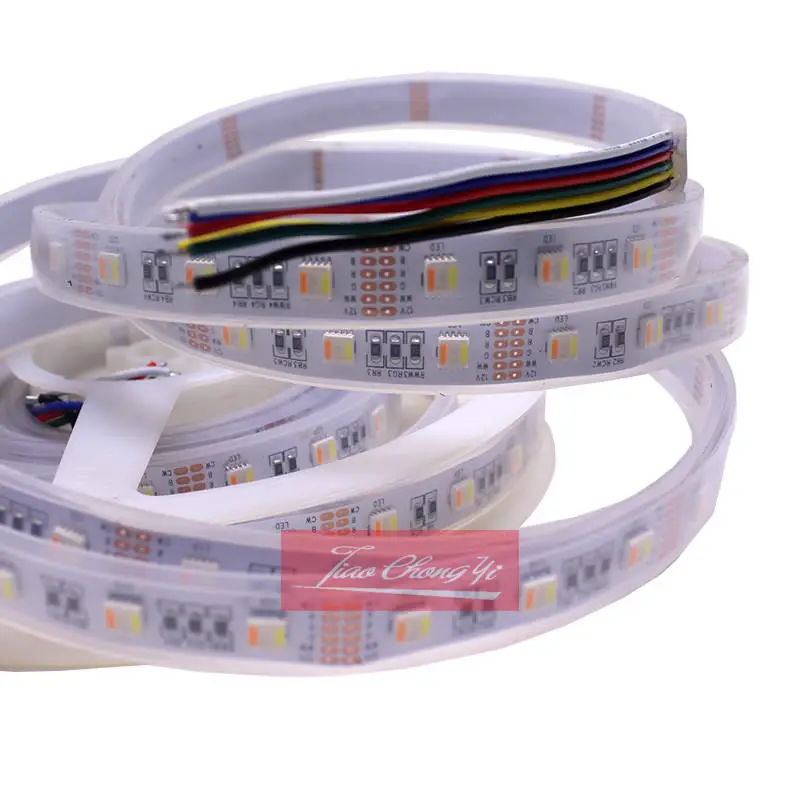 5 Colors in 1 RGB+CCT LED Strip 5050 60led/m 12V CW+RGB+WW Flexible Tape Light  5M