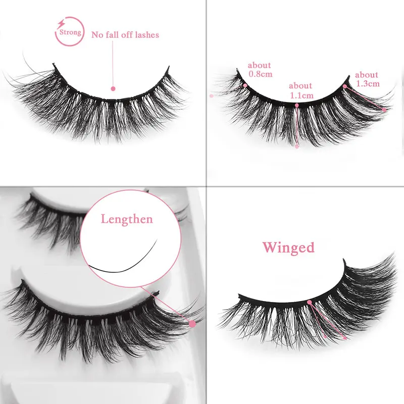 5 ペア 100% 本物の偽ミンクまつげ 3D ナチュラルつけまつげ 3d ミンクまつげソフトまつげエクステンションメイクアップキット Cilios G806