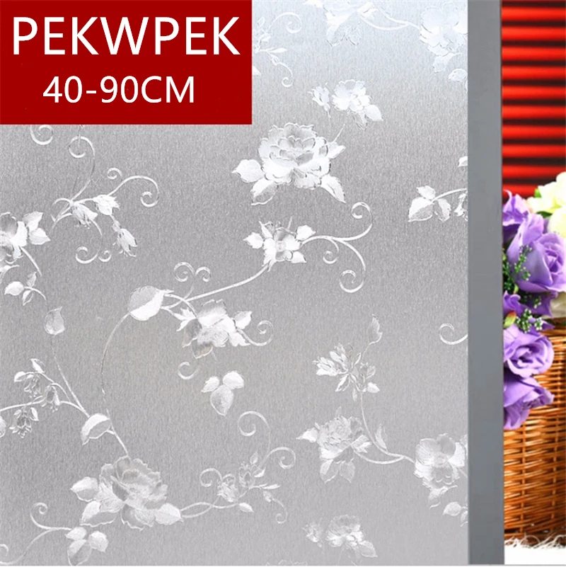 Embossed Penoy Window Film, Thickening Glass Sticker, No Glue, Creative DIY Home Decor, Office and Living Room, 40-90cm