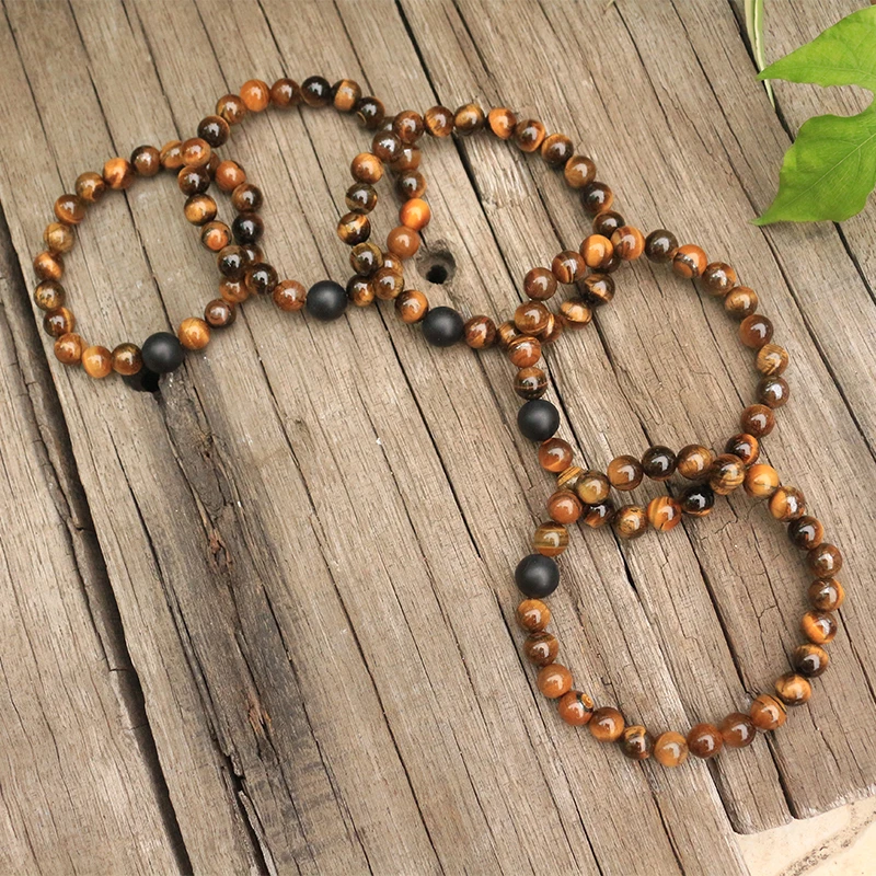 8mm Natural Stone,Prayer Bracelet,Black Onyx,Tigers Eye,Protective,JapaMala Bracelet,Spiritual Jewelry,Meditation,Inspirational