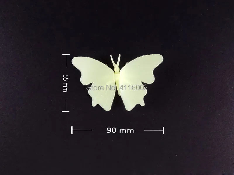 100Sets 4PCS/Set Luminous Butterfly Sticker Glow In The Dark Wall Stickers Baby Nursery Children Bedroom Decoration