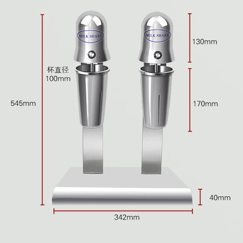 ماكينة صنع مخفوق الحليب التجارية الفاخرة ذات الرأس المزدوج، خلاطات اللبن الكهربائية، خلاط خلط رغوة الشاي والحليب